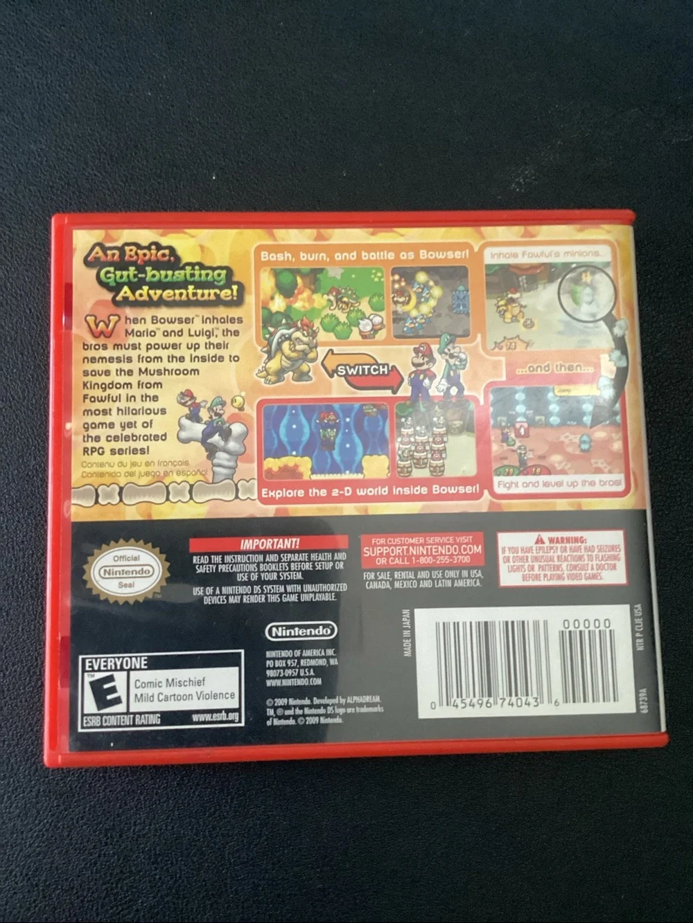 Nintendo Mario & Luigi: Bowser's Inside Story - Red Case